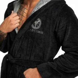 Carlo Colucci Bademantel Como In Schwarz / Silber Günstig Kaufen 8