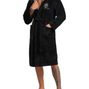 Carlo Colucci Bademantel Como In Schwarz / Silber Günstig Kaufen 10