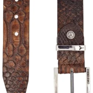 Accessoires Carlo Colucci Gürtel Christoph In Cognac / Dunkelbraun Günstig Kaufen 9