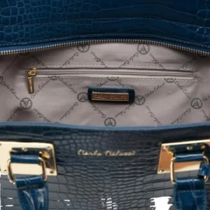 Accessoires Carlo Colucci Henkeltasche Cesati In Blau Günstig Kaufen 12