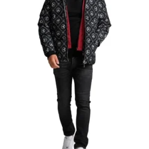 Outdoor & Sport Carlo Colucci Jacke Correnti In Schwarz / Weiß Günstig Kaufen 10