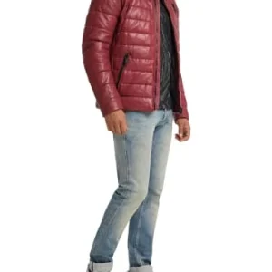 Bekleidung Carlo Colucci Lange Lederjacke Lukas In Rot Günstig Kaufen 13