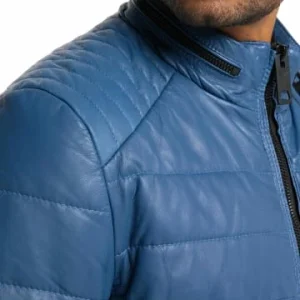 Bekleidung Carlo Colucci Lange Lederjacke Lukas In Royalblau Günstig Kaufen 11