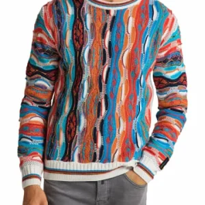 Bekleidung Carlo Colucci Pullover Codin In Weiß / Rot Günstig Kaufen 12