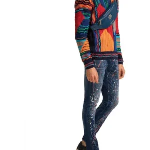 Bekleidung Carlo Colucci Pullover Comper In Navy / Orange Günstig Kaufen 14