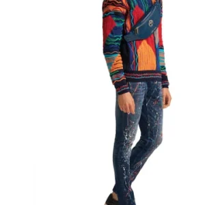 Bekleidung Carlo Colucci Pullover Comper In Navy / Orange Günstig Kaufen 16