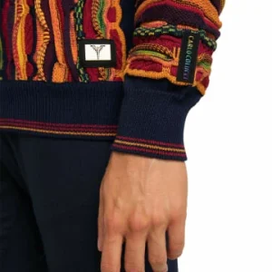 Bekleidung Carlo Colucci Pullover Condello In Navy / Rot Günstig Kaufen 8