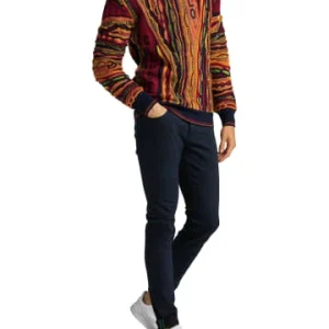 Bekleidung Carlo Colucci Pullover Condello In Navy / Rot Günstig Kaufen 10