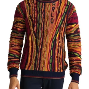 Bekleidung Carlo Colucci Pullover Condello In Navy / Rot Günstig Kaufen 12