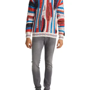 Bekleidung Carlo Colucci Pullover Condori In Weiß / Rot Günstig Kaufen 16