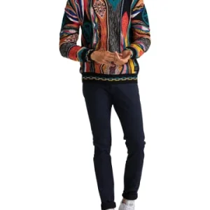 Bekleidung Carlo Colucci Pullover Conedera In Schwarz / Rot Günstig Kaufen 16