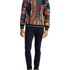 Bekleidung Carlo Colucci Pullover Conedera In Schwarz / Rot Günstig Kaufen 18