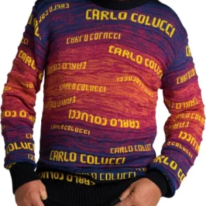 Bekleidung Carlo Colucci Pullover Cornaviera In Navy / Orange Günstig Kaufen 12