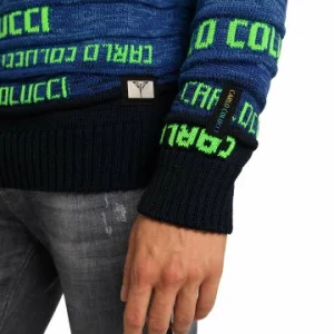 Bekleidung Carlo Colucci Pullover Cornaviera In Navy / Petrol Günstig Kaufen 8