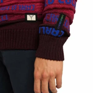 Bekleidung Carlo Colucci Pullover Cornaviera In Rot / Marine Günstig Kaufen 8
