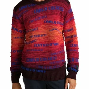 Bekleidung Carlo Colucci Pullover Cornaviera In Rot / Marine Günstig Kaufen 12