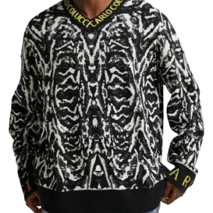 Bekleidung Carlo Colucci Pullover Cubello In Schwarz / Weiß Günstig Kaufen 12