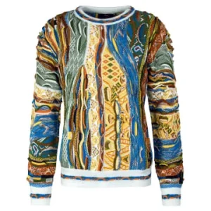 Bekleidung Carlo Colucci Pullover – Rundhals C10907 – Yellow / Blue Günstig Kaufen 8