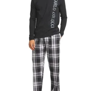 Bekleidung Carlo Colucci Pyjama D’Alpaos In Schwarz / Grau Günstig Kaufen 10