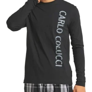 Bekleidung Carlo Colucci Pyjama D’Alpaos In Schwarz / Grau Günstig Kaufen 12