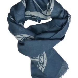 Accessoires Carlo Colucci Schal Campei In Blau / Marine Günstig Kaufen 7