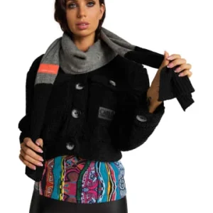 Accessoires Carlo Colucci Schal Dall’Oca In Anthrazit Meliert Günstig Kaufen 15