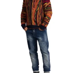 Outdoor & Sport Carlo Colucci Strickjacke Conzatti In Navy / Orange Günstig Kaufen 10