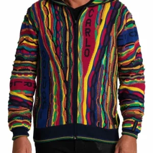 Outdoor & Sport Carlo Colucci Strickjacke Conzatti In Navy / Rot Günstig Kaufen 12