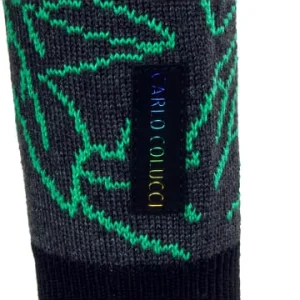 Bekleidung Carlo Colucci Strickpullover – C10905 – Black / Grey / Green Günstig Kaufen 10