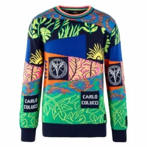Bekleidung Carlo Colucci Strickpullover – C10905 – Blue / Yellow Günstig Kaufen 8