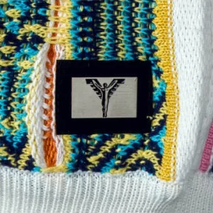 Bekleidung Carlo Colucci Strickpullover – C10906 – Blue / Yellow Günstig Kaufen 12