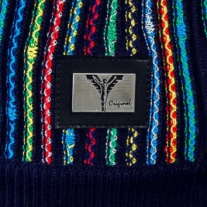Bekleidung Carlo Colucci Strickpullover – C11602 – Navy / Sky / Red Günstig Kaufen 9