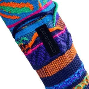 Bekleidung Carlo Colucci Strickpullover – C9806 – Orange / Green / Pink Günstig Kaufen 18