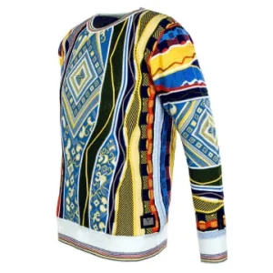 Bekleidung Carlo Colucci Strickpullover – C9815 592 – White / Green / Sky / Yellow Günstig Kaufen 14