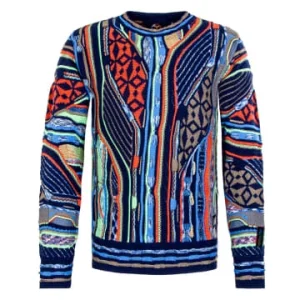 Bekleidung Carlo Colucci Strickpullover – C9916 102 – Navy / Red Günstig Kaufen 10