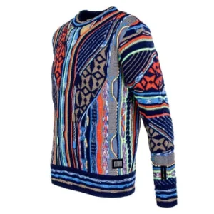 Bekleidung Carlo Colucci Strickpullover – C9916 102 – Navy / Red Günstig Kaufen 14