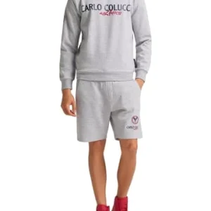 Outdoor & Sport Carlo Colucci Sweatshirt Contini In Grau Meliert Günstig Kaufen 14