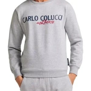 Outdoor & Sport Carlo Colucci Sweatshirt Contini In Grau Meliert Günstig Kaufen 18