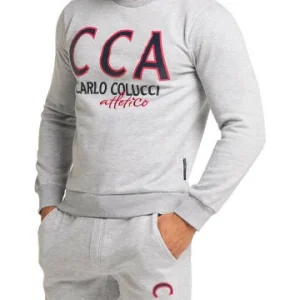 Outdoor & Sport Carlo Colucci Sweatshirt Dalvit In Grau Meliert Günstig Kaufen 12