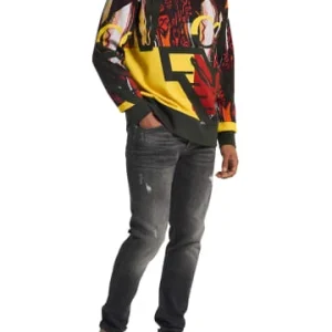 Outdoor & Sport Carlo Colucci Sweatshirt Damiano In Rot / Schwarz Günstig Kaufen 13