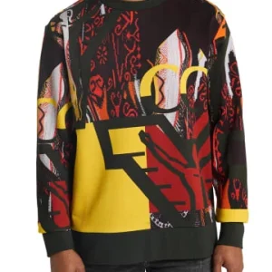 Outdoor & Sport Carlo Colucci Sweatshirt Damiano In Rot / Schwarz Günstig Kaufen 15