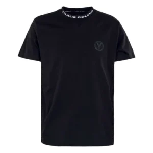 Bekleidung Carlo Colucci T-Shirt – Basic Line TS 2346 – Black Günstig Kaufen 10