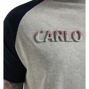 Bekleidung Carlo Colucci T-Shirt Canali In Grau Meliert Günstig Kaufen 8