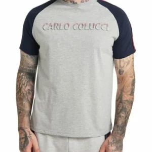 Bekleidung Carlo Colucci T-Shirt Canali In Grau Meliert Günstig Kaufen 10