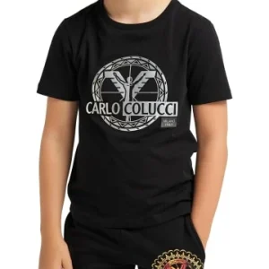 Bekleidung Carlo Colucci T-Shirt Canazza In Schwarz Günstig Kaufen 12