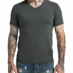 Bekleidung Carlo Colucci T-Shirt Cavallari In Anthrazit Meliert Günstig Kaufen 10