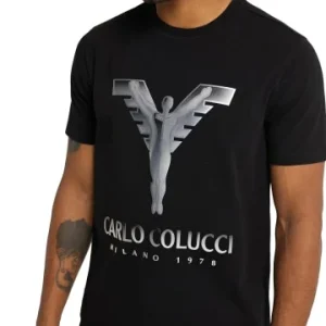 Bekleidung Carlo Colucci T-Shirt Clementi In Schwarz Günstig Kaufen 8