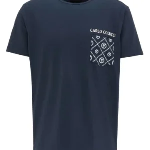 Bekleidung Carlo Colucci T-Shirt Collatuzzo In Navy Günstig Kaufen 9