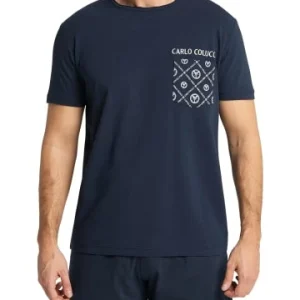 Bekleidung Carlo Colucci T-Shirt Collatuzzo In Navy Günstig Kaufen 15