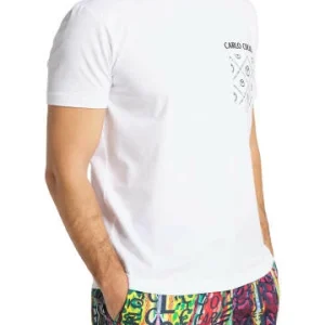 Bekleidung Carlo Colucci T-Shirt Collatuzzo In Weiß Günstig Kaufen 12